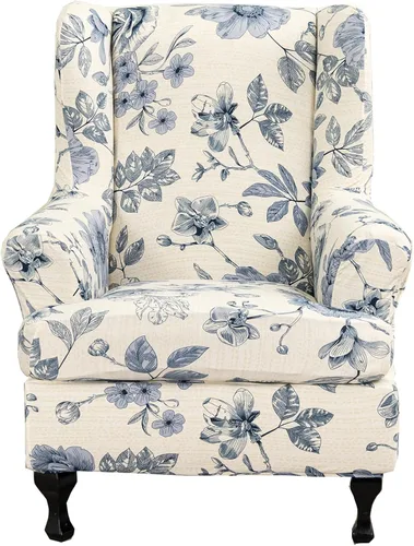 Vista 45 de CRFATOP 2 fundas elásticas para silla con respaldo de alas de mariposa, fundas de tela de elastano con respaldo de ala, fundas para sillón con parte