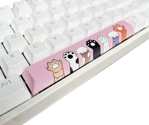 Vista 3 de Benemate 5-Side Dye-subbed PBT Spacebar Keycap Cherry Profile DIY Keycap 625U 625X for Gaming Mechanical Keyboard Cats Paws