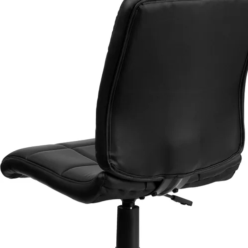 Vista 7 de Flash Furniture - Silla giratoria de respaldo medio de vinilo, acolchada, color negro