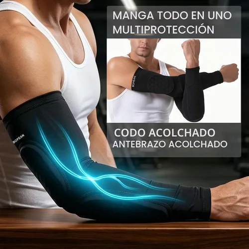 Vista 5 de 2 piezas mangas de codo de brazo almohadillas a prueba de golpes para jóvenes adultos deportes