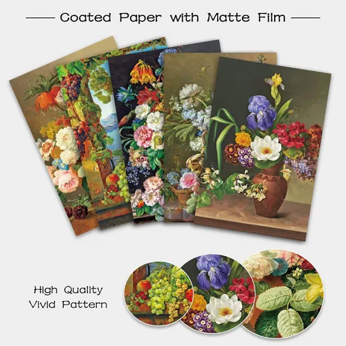 Vista 6 de Berkin Arts Paquete de 12 tarjetas de felicitación de arte clásico para todas las ocasiones con 12 sobres, flores de 4 x 6 pulgadas, varios diseños