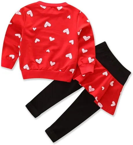Vista 2 de Conjunto de 2 piezas de camiseta de manga larga y pantalones para niña pequeña