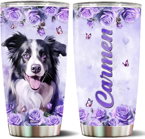 Vista 18 de Regalos personalizados de Beagle para mujeres, esposa, hija, mamá, niña, vaso de acero inoxidable aislado de 20 onzas, taza de viaje, taza de café