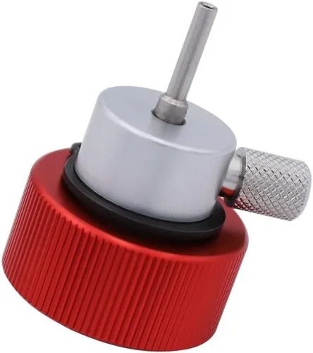 Vista 3 de Adaptador de llenado de propano reutilizable de Airsoft, latas de gas verde inflan recipientes de propano conectores, adaptador de recarga de gas