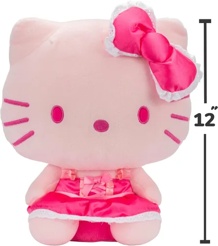Vista 3 de Hello Kitty and Friends - Hello Kitty - Peluche monocromático rosa de 12 pulgadas Hello Kitty Rosa