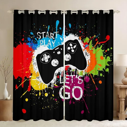 Vista 40 de Erosebridal Cortinas de baloncesto de béisbol, fútbol, rugby, tratamiento de ventanas para niños, niñas, adolescentes, con temática de deportes