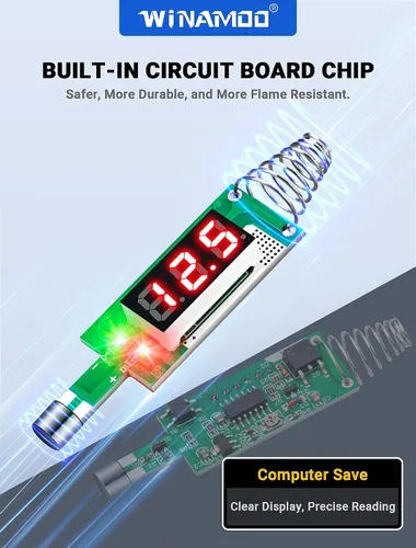 Vista 4 de WINAMOO Probador de Luz de Prueba Automotriz de 5-90V Probador de Circuito LED Digital con Pantalla de Voltaje, Probador de Voltaje Bidireccional
