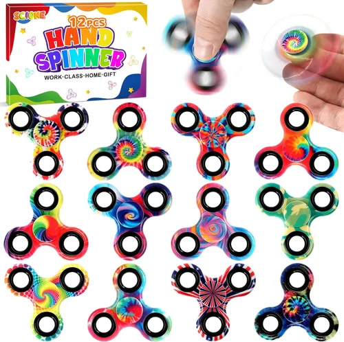 Vista 7 de SCIONE Paquete de 25 Fidget Spinners a granel, juguetes Fidget para niños