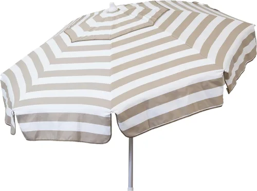 Vista 12 de Heininger DestinationGear 6' Acrylic Striped Pole Umbrella negro y blanco