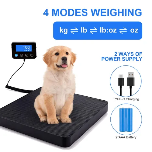 Vista 6 de Báscula de envío digital, 0.18 oz de alta precisión, 440 libras con funciones de sujeción y tara para paquetes/equipaje/hogar, superficie