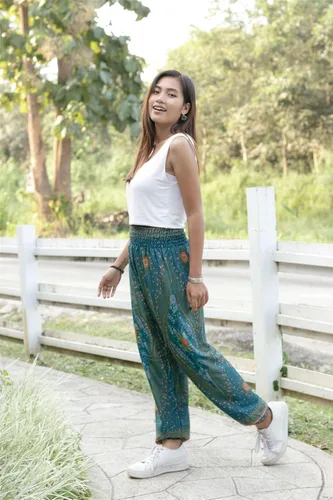 Vista 4 de Lofbaz Harem Pantalones para Mujer S-4XL Plus Hippie Yoga Floral Boho Lounge Ropa