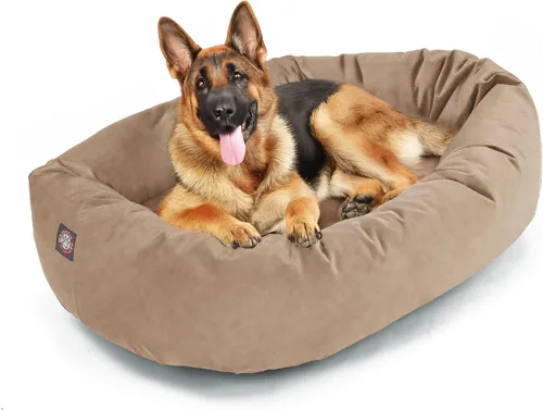 Vista 47 de Majestic Pet Cama para Perros de 52 Pulgadas de Ante Calmante Lavable 52x35x11 (Pulgadas) – Acogedora Cama Redonda para Perros con Forma de Dona
