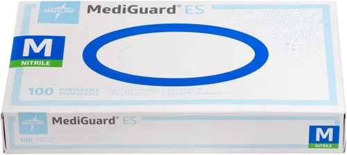 Vista 2 de Medline Guantes de examen MediGuard ES, nitrilo sin polvo, mediano, caja de 1,000