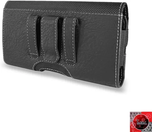 Vista 7 de Funda de cuero para iPhone 13/13 Pro/13 Mini/ 13 Pro Max; funda duradera TMAN de cuero con clip para cinturón y trabillas para cinturón
