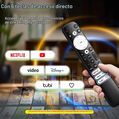 Vista 5 de Mando a distancia por voz de repuesto para Hisense Google TV