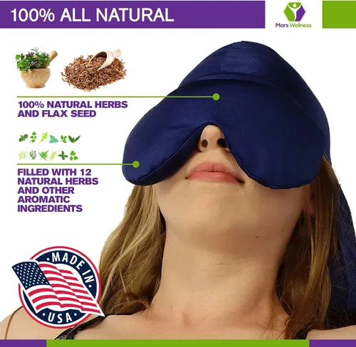 Vista 2 de Gorra para aliviar el dolor de cabeza y migraña y envoltura para los ojos, sombrero de hielo herbario de penetración profunda para aliviar el dolor