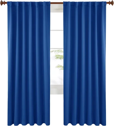 Vista 26 de Cortinas opacas con bolsillo para barra, para oscurecer la habitación, con aislamiento térmico, para sala, comedor, sala de estar, abiertas, 100%
