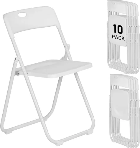 Vista 17 de Paquete de 6 sillas plegables de plástico negro, silla plegable Nuevo Negro