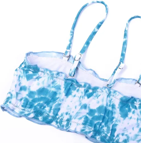 Vista 4 de Jxsatr - Trajes de baño para niñas de dos piezas con volantes, bikini, ropa de playa y piscina