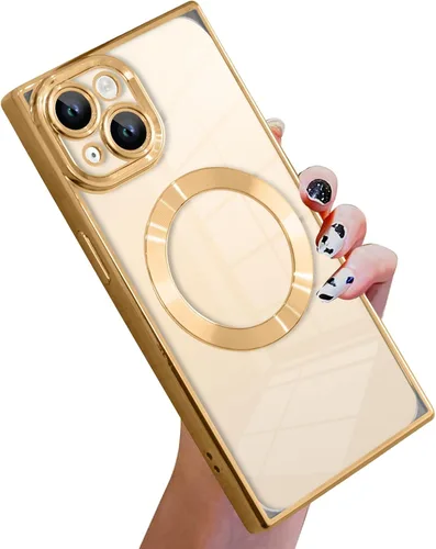 Vista 28 de KANGHAR Funda diseñada para iPhone 12 Pro Magnética Transparente con Protector de Lente de Cámara [Compatible con MagSafe] Diseño de Placado