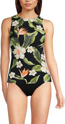 Vista 13 de Lands' End Top de Traje de Baño Tankini Modesto con Cuello Alto UPF 50 para Mujer Negro