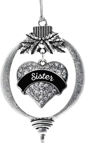 Vista 92 de Inspired Silver Adornos festivos de dije de corazón pave de plata con circonitas cúbicas
