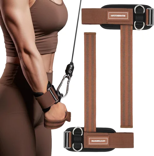 Vista 21 de MANUEKLEAR - Correas de muñeca antideslizantes para levantamiento de pesas, correas de levantamiento de pesas con anillos en D para entrenamiento
