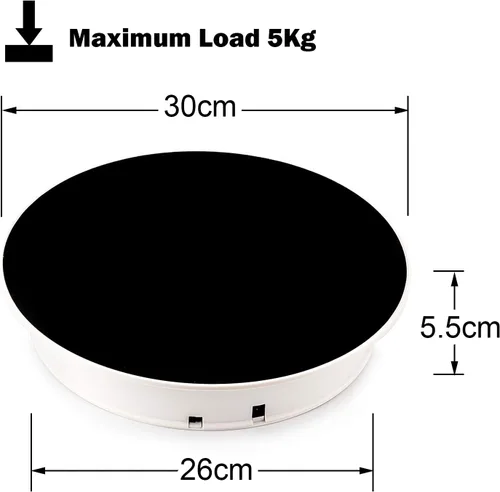 Vista 3 de leadleds 10-in LED giratoria Turntable Display Stand, Ideal Para Joyas Modelo Souvenir coleccionable Xmas, Negro