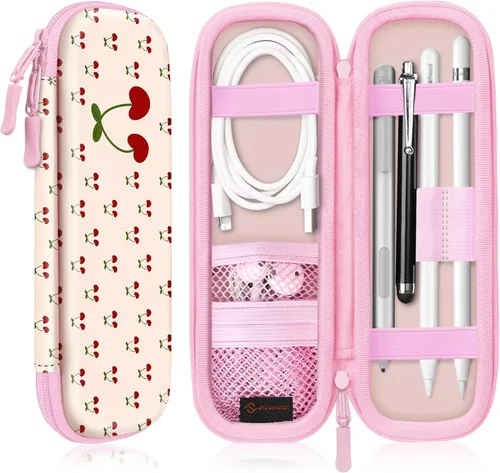 Vista 24 de Fintie - Funda de piel sintética para Apple Pencil Pro, USB-C/1ª/2ª generación Lightweight Protective Bag, Anti-Scratch, Fits Pen, USB Cable &