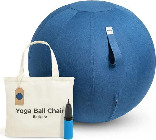 Vista 14 de Backerz Balance Ball Chair for Office & Home - Ergonomic Exercise Ball for Posture & Back Pain Relief, Yoga Ball Chair - Sitting Ball with Washable