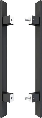 Vista 7 de BARNSMITH Manija de puerta de granero de 18" de empuje y tracción, manija de puerta comercial de acero inoxidable Grade-304 resistente cuadrada