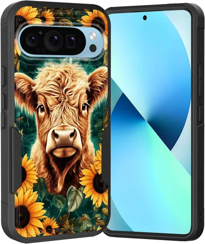 Vista 156 de Funda para Pixel 6A, Híbrida de Doble Capa de Servicio Pesado Resistente a Prueba de Golpes PC Duro + Funda Protectora de Silicona Suave para Google