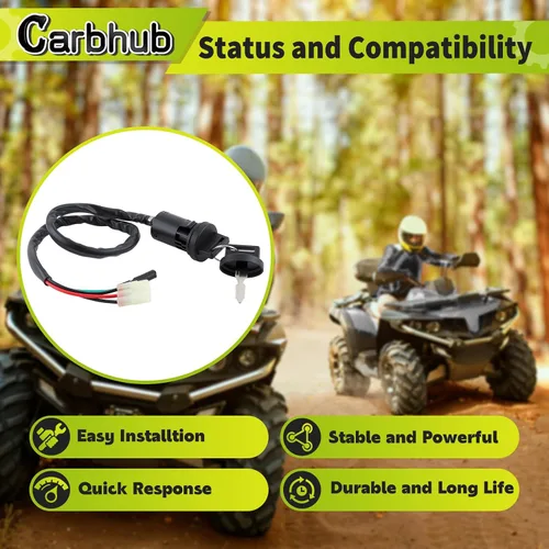 Vista 2 de Carbhub Interruptor de encendido w/llaves para Honda TRX250 Recon TRX250EX Sportrax TRX250TE Recon ES TRX250TM Recon Sportrax 400 TRX400EX 2x4