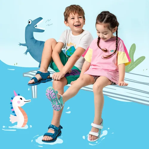 Vista 5 de DREAM PAIRS Sandalias deportivas de verano para niños y niñas, zapatos deportivos de agua para niños pequeños