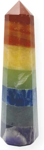 Vista 2 de WholesaleGemShop - Torre de obelisco de piedras preciosas de 3 pulgadas, faceta gigante, cristal de roca de Aura Rock Natural pulido Earth Wand