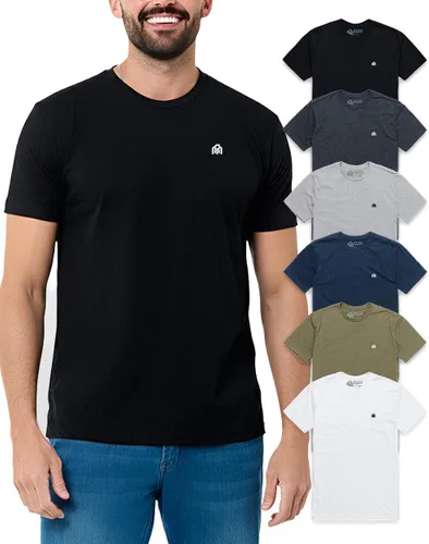 Vista 26 de Camisetas casuales de algodón suave con cuello redondo y ajuste atlético
