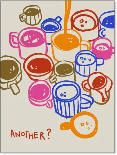 Vista 38 de MWZUPQ Póster de cóctel colorido de moda, retro, lindas copas de vino, lienzo, arte de pared, llena tu taza, pinturas impresiones de bares, cocina