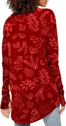 Vista 4 de Trajes navideños para mujer, camisetas de manga larga con fugas y cuello redondo, blusas de moda