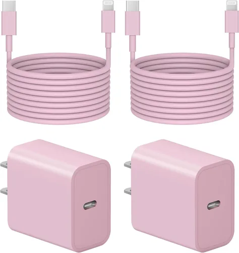 Vista 11 de Cargador extra largo de 10 pies para iPhone 14, 13, 12, carga rápida, paquete de 2 cargadores súper rápidos de 20 W con cable de carga rápida largo