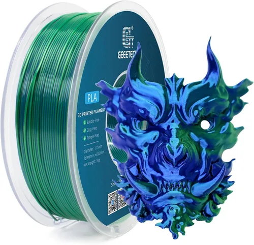 Vista 35 de Geeetech - Filamento PLA de 0.07 pulgadas, filamento de seda de bicolor, consumo dicromático de coextrusión brillante, 2.2 libras, 1 carrete