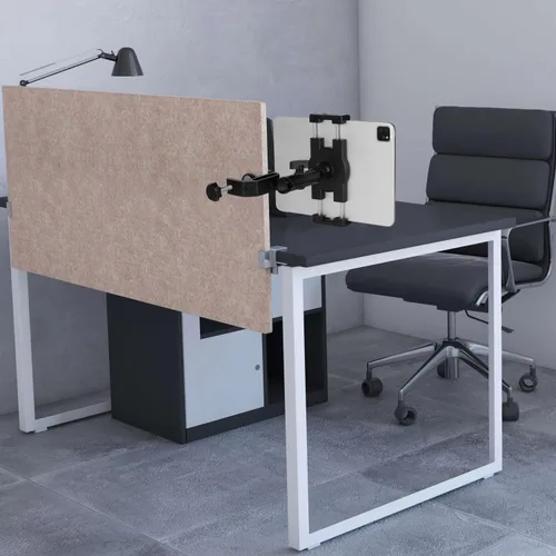 Vista 8 de Soporte para tablet debajo del gabinete, soporte para tableta de cocina, soporte para iPad para escritorio/mesa/tabla/silla, compatible
