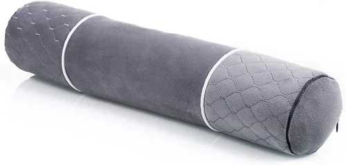 Vista 8 de ALIBO Almohada redonda ajustable de cuello firme beige de 18.9 x 3.9 pulgadas con funda de almohada lavable para aliviar el dolor, almohada cervical