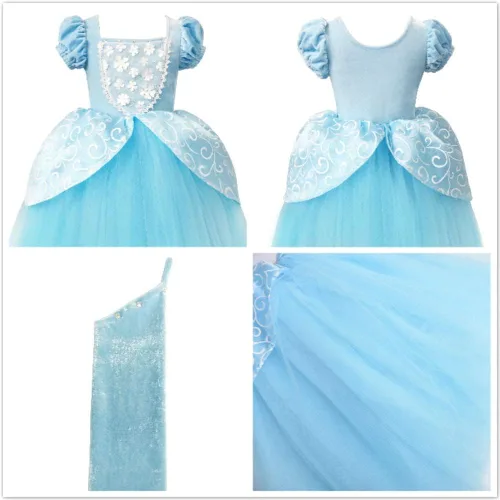 Vista 3 de ToLaFio Belle - Vestido de disfraz para niñas disfraz de princesa fiesta de cumpleaños para niñas pequeñas