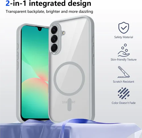 Vista 333 de Funda magnética transparente compatible con Xiaomi 17T, color negro 2 en 1 PC + TPU cubierta de teléfono a prueba de golpes, carcasa protectora