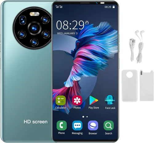 Vista 3 de KIKYO Teléfonos inteligentes desbloqueados, LANDVO mate40 pro 5.45 pulgadas pantalla HD teléfono Android, teléfono celular desbloqueado dual SIM
