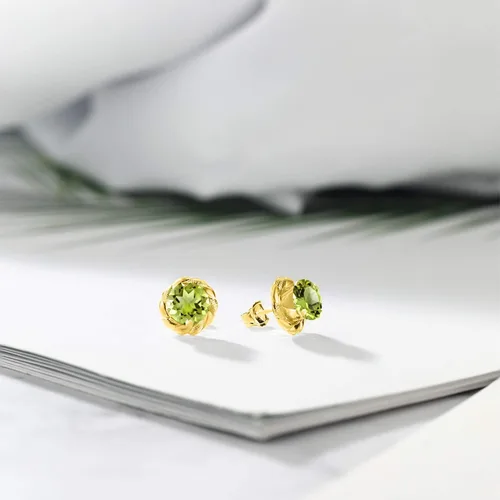 Vista 169 de Gem Stone King Aretes de plata de ley 925 de 0.236 in con piedra natal redonda para mujer