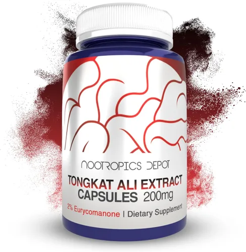Vista 6 de Nootropics Depot Cápsulas de extracto de Tongkat Ali 100 mg 120 unidades 10% de eurycomanona por HPTLC Extracto de raíz de Eurycoma
