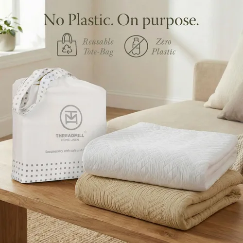 Vista 6 de Threadmill Mantas de algodón de lujo para cama de tamaño Queen Manta de tamaño Queen 100% algodón para todas las estaciones Aster Jacquard