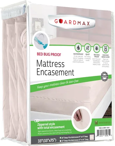 Vista 20 de Protector de colchón Guardmax con cremallera funda contra insectos para cama 100% impermeable suave, hipoalergénico y transpirable