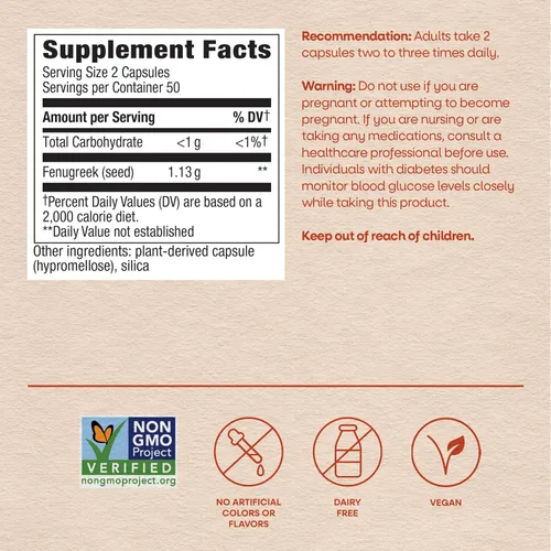 Vista 7 de Semillas de fenogreco Nature's Way, 610 mg, 12800, 100, 1, 1